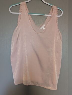 LC Lauren Conrad Blush Pink Scallop Trim V-Neck Camisole